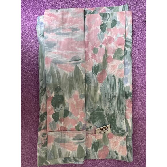 Vintage CROSCILL Floral Valance Pink & Green 1980s Pastel Watercolor Floral - Picture 1 of 4